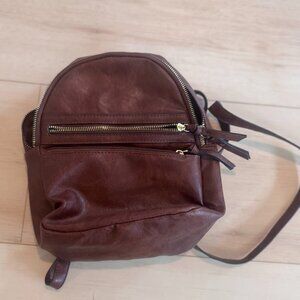 Small faux leather backpack